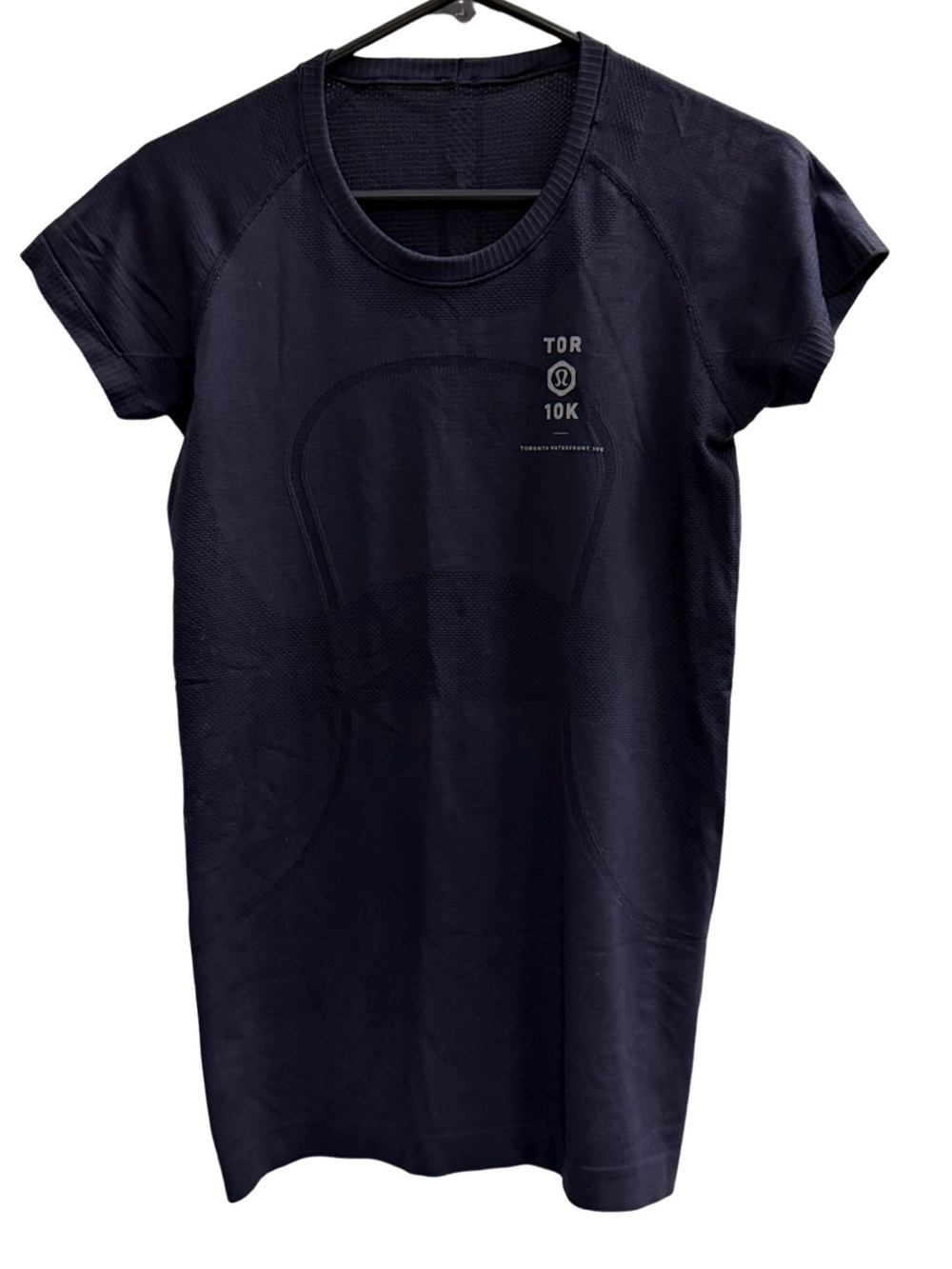 LULULEMON Swiftly Tech Short Sleeve Shirt Toronto 10K Blue Size 8